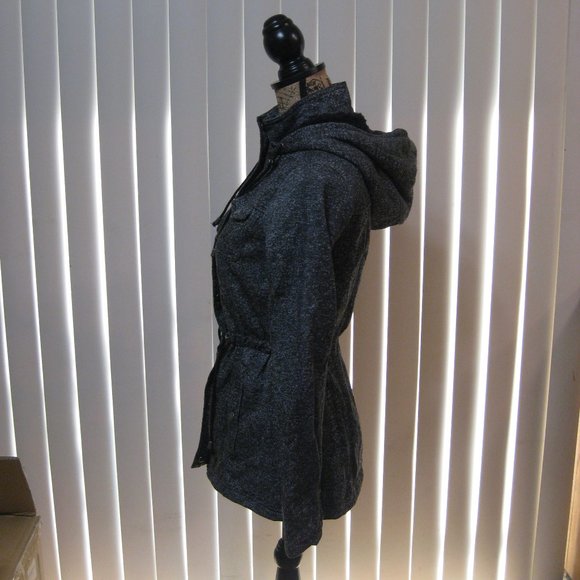 NWT Guess gray black jacket hoodie coat XS extra small - Picture 4 of 8
